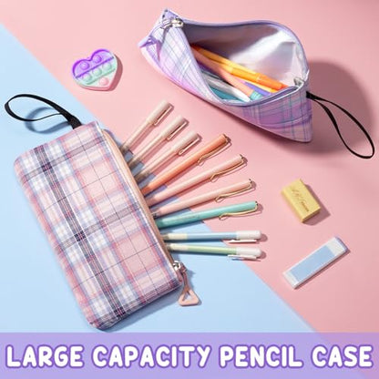 Fimibuke Kids Backpack for Girls, 3 PCS School Backpack with Lunch Box Set - color: C2.purple Plaid