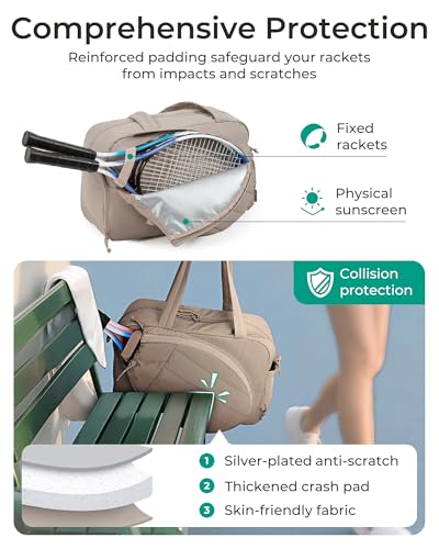 BAGSMART Tennis Gym Bag for Women, 2-in-1 Pickleball Backpack Sports Duffle - color: Slate Green