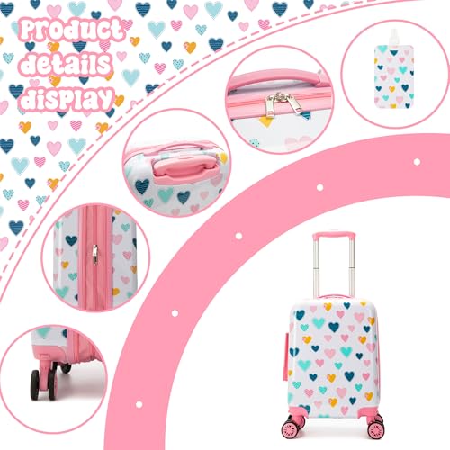 Kids Luggage Set 2 piece Kids Suitcase with Spinner Wheels 16" Childrens Luggage for Girls With Wheels Hard Shell Luggage Sets Airline Approved - color: 4002