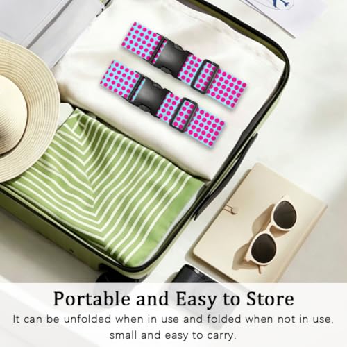 2Pcs Polka Dot Luggage Straps Colorful for Suitcases 23.6"-35.4" - color: Polka Dot