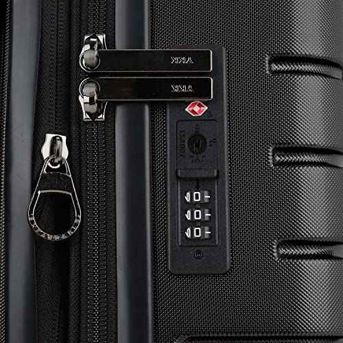 Traveler's Choice Archer Polycarbonate Hardside Spinner Luggage Set,Tie Down Straps, Black, 3-Piece - color: Black, size: 3-Piece Set
