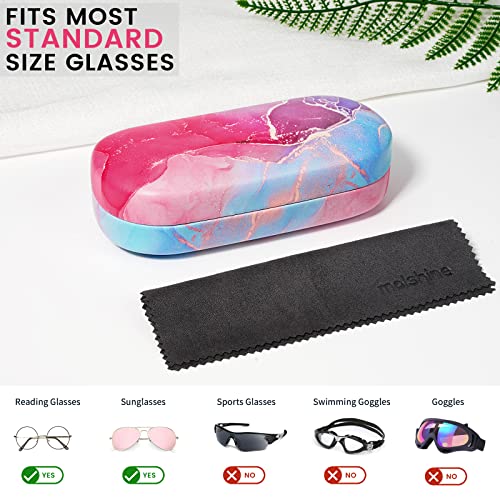 molshine Hard Shell Sunglasses Case,Classic Large Glasses Case for Women Men,Sunglass Eyeglasses - color: Pink
