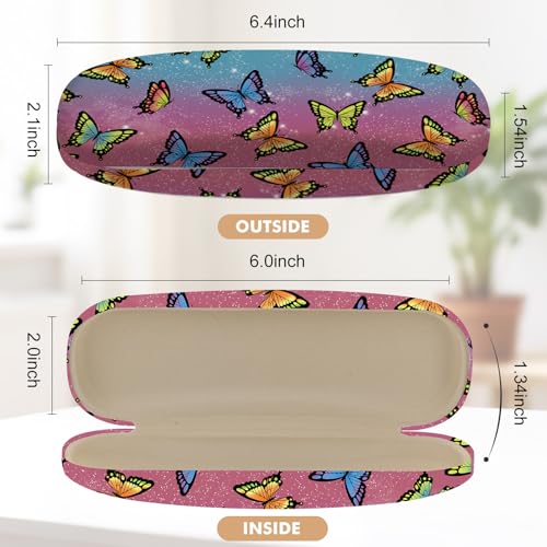 Glasses Case Hard Shell,Portable Protective Eyeglasses Case, Eyeglass Holder Box with Cleaning Cloth,for Women Men - color: Butterfly 1