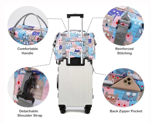 Travel Duffle Bag Weekender Overnight Gym Bag for Women, Colorful Triangle - color: Colorful Triangle