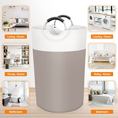 BlissTotes 115L Laundry Basket, Freestanding Collapsible Hamper, Brown - color: Brown, size: 115L