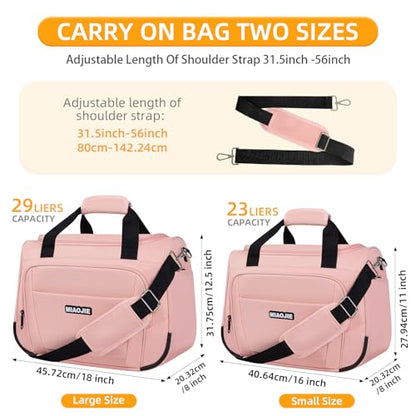Underseat Carry On Luggage Bag, Lightweight Travel Tote Bag for Travel - color: Pink, size: 18IN