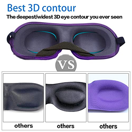 3D Eye mask for Sleeping,Machine Washable, Sleep Mask for Women, Blinder Blindfold Airplane(Black+Gray) - color: Black+gray