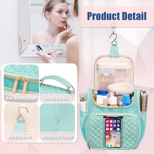 Otevan Large Toiletry Bag for Women Men,Quick Dry Hanging Toiletry Bag - color: Green