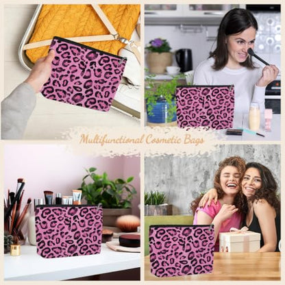Spot Leopard Print Makeup Bag Cosmetic Bag, Makeup Organizer for Women,Pink - color: Bright Pink Leopard Print 579