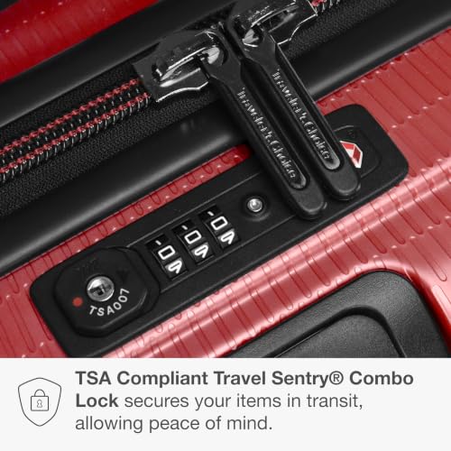 Traveler's Choice Maxporter II Polycarbonate Hardside Trunk with Spinner Wheels, Red, 22-Inch Carry-on Luggage - color: Red, size: 22-inch Carry-on Luggage