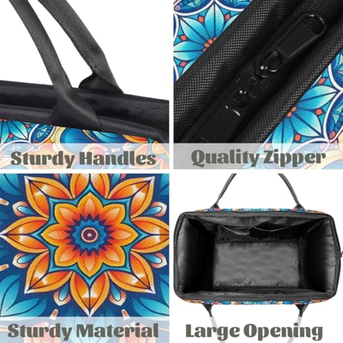 Ethnic Flower Weekender Overnight Bag for Women Travel Gym Sport - color: D 019