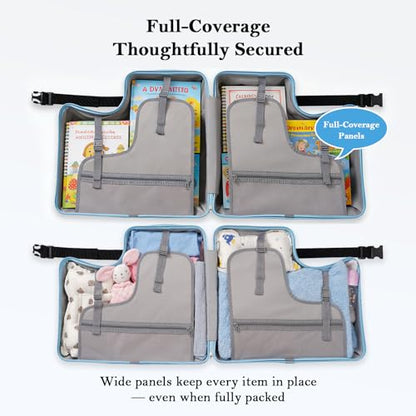 Ride on Suitcase for Kids, Hard Shell Kids Luggage with Belt, Foldable Pedal & Front Grab Handles, Hidden Cup Holder, TSA Lock, 6 Spinner Wheels, Kids Carry on Suitcase for Travel, Blue - color: Blue