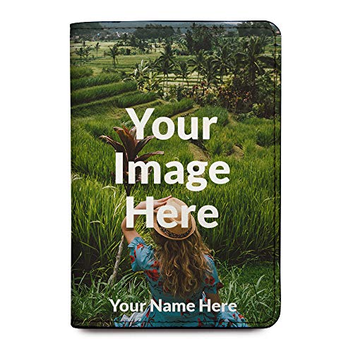 Personalized Passport Holder - Custom Vegan Leather RFID Passport Cover - color: Mountains Are Calling And I Must Go