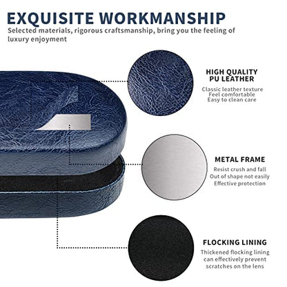 molshine Hard Shell Sunglasses Case, Classic Large Glasses Case for Women Men, Sunglass Eyeglasses - color: Dark Blue