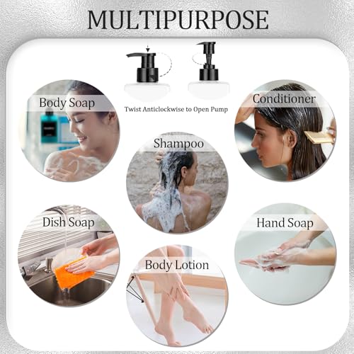 Tanlade 6 Pcs Shampoo Pump Bottles 16 oz, Rectangular, White - color: White