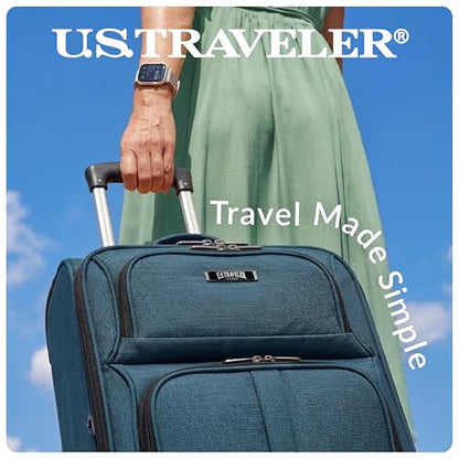 U.S. Traveler Aviron Bay Expandable Softside Luggage with Spinner Wheels, Teal, 3-Piece Set - color: Teal, size: 3-Piece Set