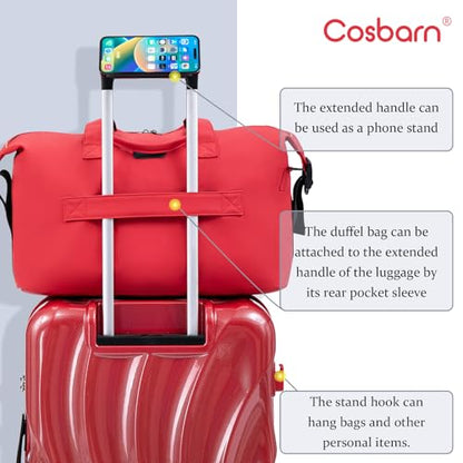 Cosbarn Luggage Sets 3 Piece Suitcases with Wheels, Suitcase Set, ABS+PC Hardshell Luggage with Phone Holder, Lightweight Carry on Luggage with TSA Lock Spinner Wheels - color: SkyBlue, size: 3 Piece Sets (20/DB/TB)