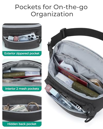 BAGSMART Fanny Packs for Women Men, Bag for Running Traveling Hiking, Camel - color: B-camel