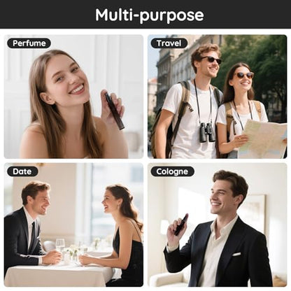 Segbeauty 0.34oz Small Glass Perfume Atomizer Travel Refillable Bottles, 2pcs 10ml Perfume Container Portable, Black Mini Cologne Sprayer Atomizer Empty, Cologne Travel Bottle with Dispensing Kit - color: Black