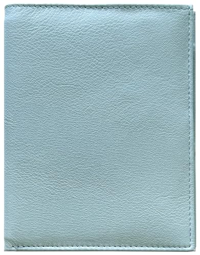 Chambray RFID Genuine Leather Passport Wallet - color: Chambray