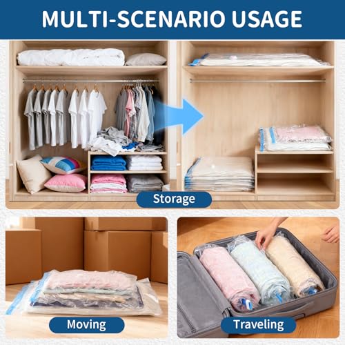 Vacuum Storage Bags with Electric Pump 8 Pack Jumbo Size - size: 4 Large,4 Super Jumbo