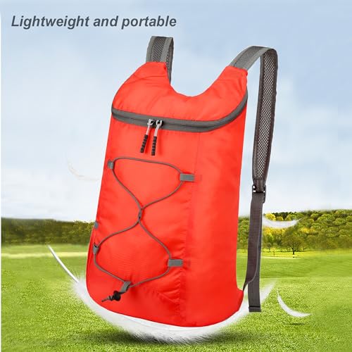 levayhill 16L Foldable Hiking Backpack,Small Packable Daypack,Red - color: Red