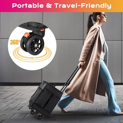 BYOOTIQUE Soft Sided Rolling Makeup Train Case Travel Bag Backpack Artist - color: Deep Pink, size: Xlarge