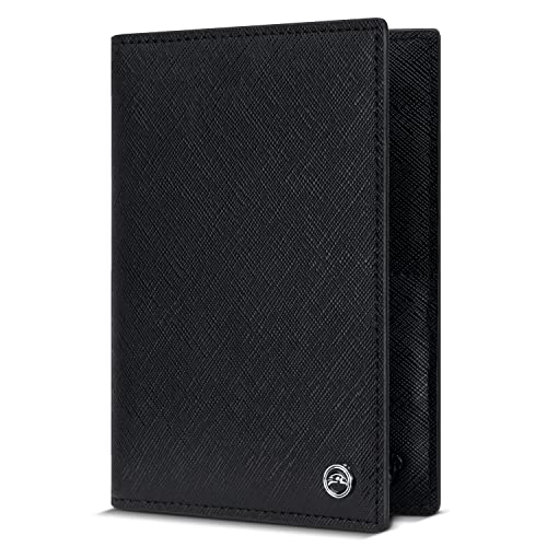2 Passport Holder - Travel Essentials, RFID Blocking Wallet Credit Card Organiser, Plain Accessories Slim Cover For Men & Women | Travel Essentials - color: Black