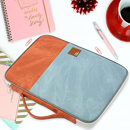 Document A4 Bag Case Waterproof Organizer Portfolio Office Travel Zipper Multi-Function Pouch - color: Green Khaki