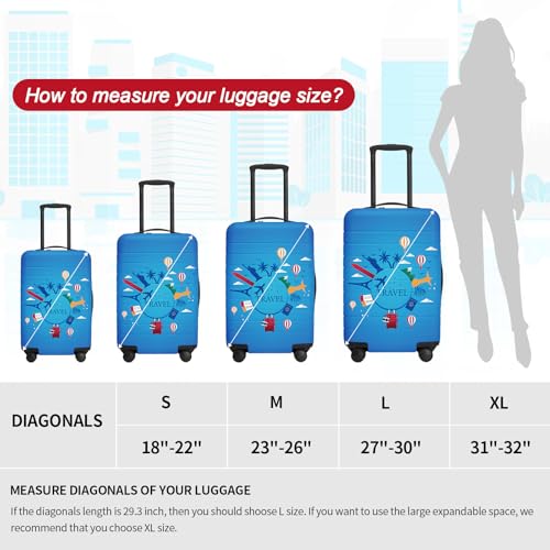 GalGalleryGlide Luggage Covers For Suitcase TSA Approved, Fits 18-32 Inch - color: City Travel, size: XL(31"-32" Suitcase)