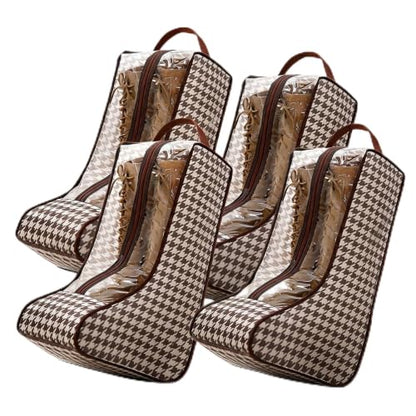 TUYUU Boot Storage Bags for Women Cowboy Clear Window Organizer - 4 Pack
