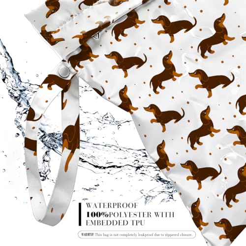 2 Pcs Cute Dachshund Wet Bags Birthday Beach Gifts Reusable Zipper Pouch - color: Multicolor 0144