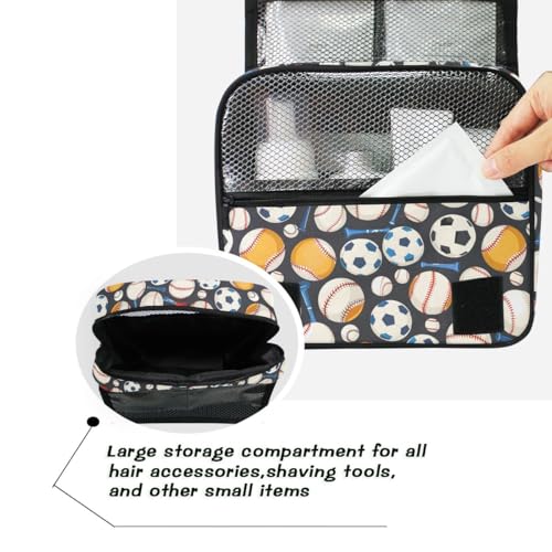 senya Hanging Travel Toiletry Bag Baseball Kit Makeup Case Cosmetics Organizer for Men Women - color: Baseball