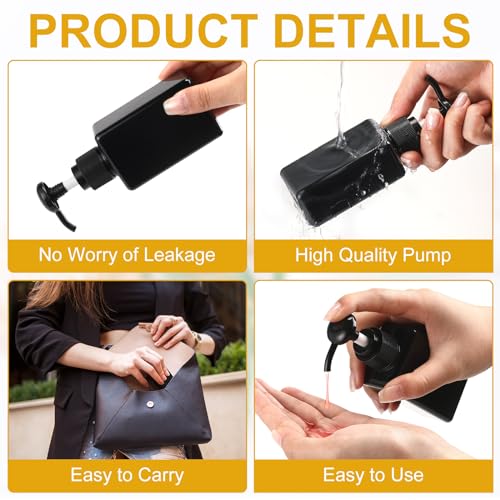 Domensi 50 Pcs 3.4 oz Pump Bottle Mini Travel Bottles, Whole Black - color: Whole Black