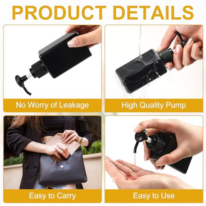 Domensi 50 Pcs 3.4 oz Pump Bottle Mini Travel Bottles, Whole Black - color: Whole Black