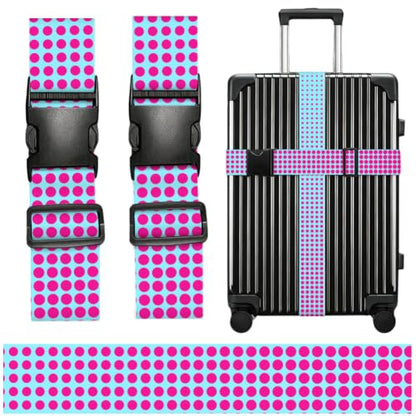 2Pcs Polka Dot Luggage Straps Colorful for Suitcases 23.6"-35.4" - color: Polka Dot
