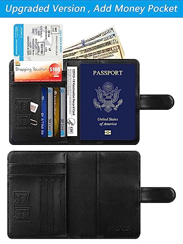 Passport Holder Cover Wallet RFID Blocking, Travel Essentials - color: Z _ #Black