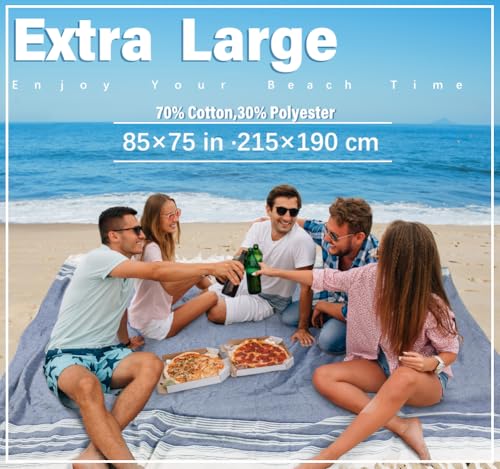 Widdonen Turkish Beach Towel Blanket Compact Giant 85x75 Blue - color: Zdiamond Blue