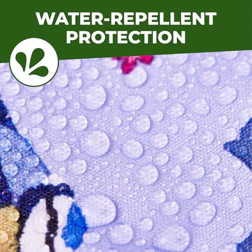 ECO CHIC Foldable Reusable Grocery Bags - Lightweight, Recycled & Reusable Shopping Bag - Waterproof Packable Tote - color: Blue Tits Lilac