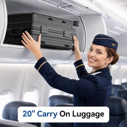 Carry On Luggage, Zipperless Aluminum Frame Suitcase, Gray, 20 in - color: grey, size: 20in
