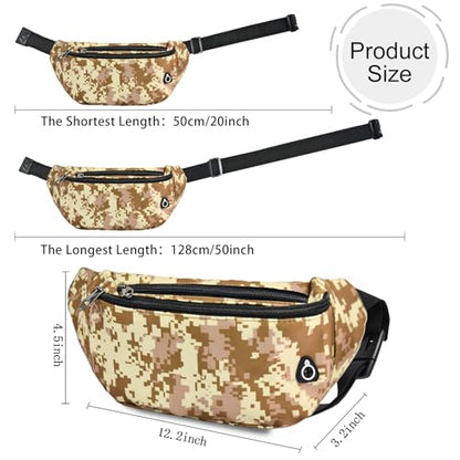 Fanny Pack for Women Men,Crossbody Water Resistant Sports Waist Bag Pack - color: 1pack-browndigital