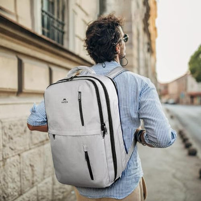 MATEIN Travel Backpack with Shoe Compartment, Gray Backpack for Airplanes - color: Gray, size: X-Large