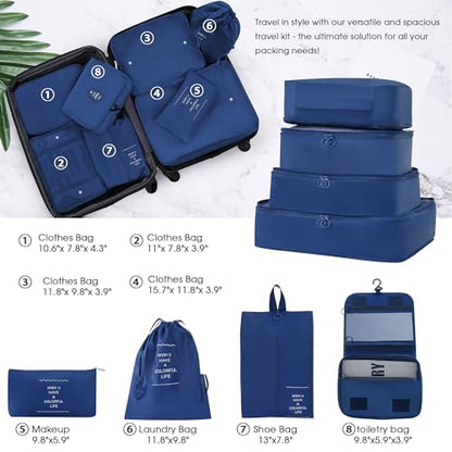 Merax Hardshell Luggage Set,13 Piece Expandable Travel Luggage Set,Blue - color: Blue, size: 13 Piece(16/20/24/28/DB/TB/Packing Cube)
