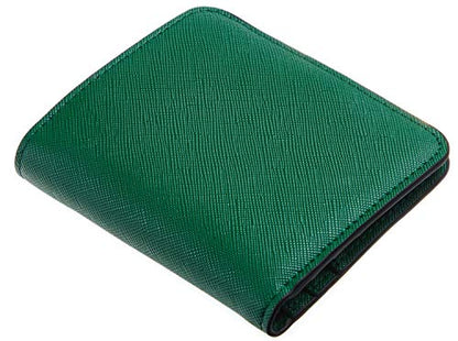 Toughergun Women’s Small Slim Leather Wallet with RFID Protection, Compact Bifold Mini Purse with Clear ID Window - color: CH Green