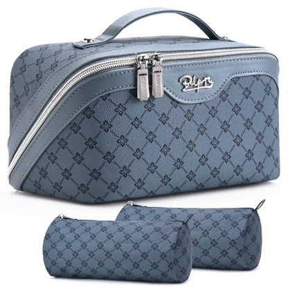 BOYATU Travel Makeup Bag Cosmetic Bags for Women: 3-Piece Makeup Bag Set - color: A-4-Blue