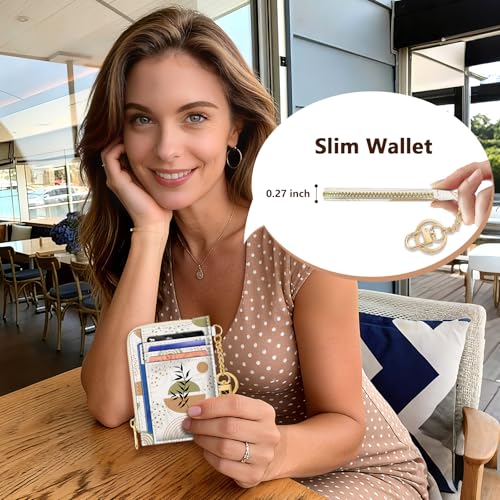 GIANCOMICS Slim Wallet Women, Credit Card Holder, Small Rfid Abstract Leaf - color: Abstract Leaf