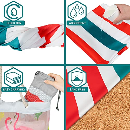 SUN CUBE Microfiber Beach Towel Quick Dry with Carry Bag, Red 78x35 Inch - color: Red, size: 78.00" x 35.00"