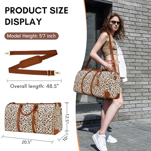 Ytonet Convertible Garment Bags for Travel, Large Carry on Garment Bag - color: Leopard, style: Tote