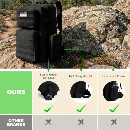 TILYMOL 55L Military Tactical Backpack for Men & Women, Large Assault Pack - color: Yellow Camo