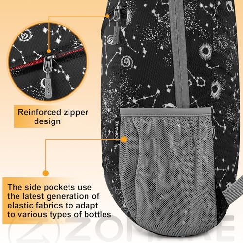 ZOMAKE Lightweight Packable Backpack 20L, Foldable Small Daypack for Hiking - color: Star Print